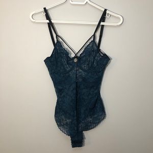 GUESS forest green lace bodysuit